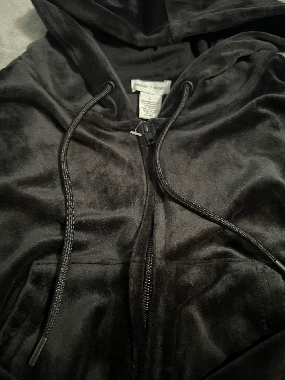 Women’s Black Velour Hoodie, Tank & Jogger Set - Picture 5 of 6